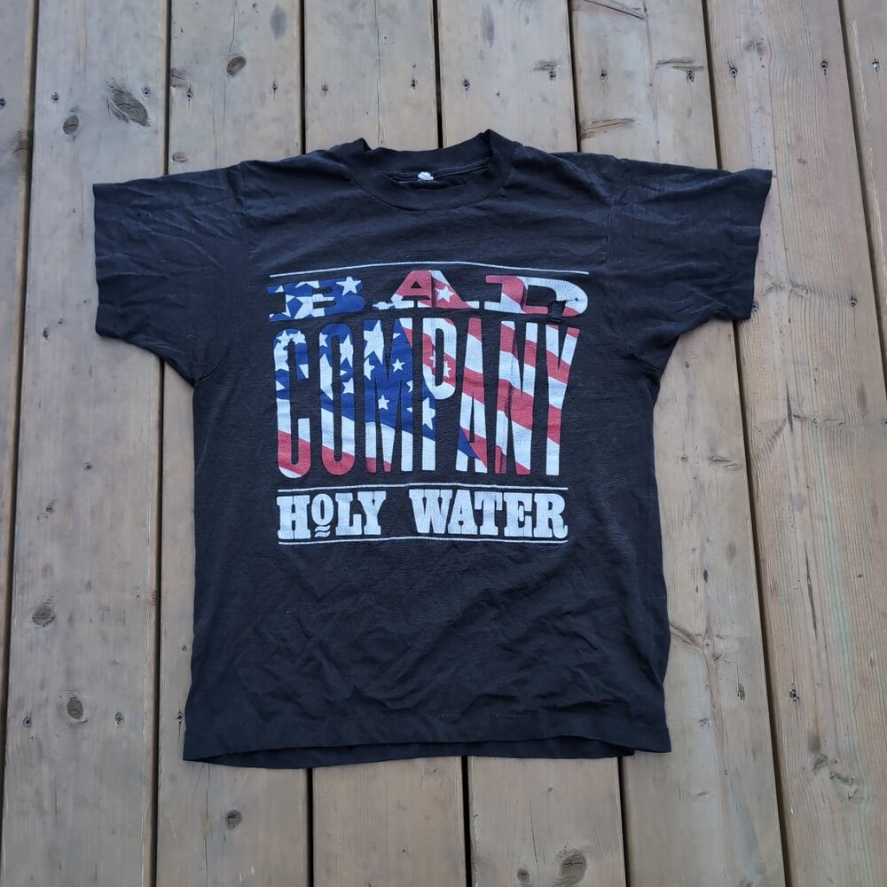 Bad Company Holy Water 1991 Tour Graphic Band T-Shirt Black – Men’s L Vintage